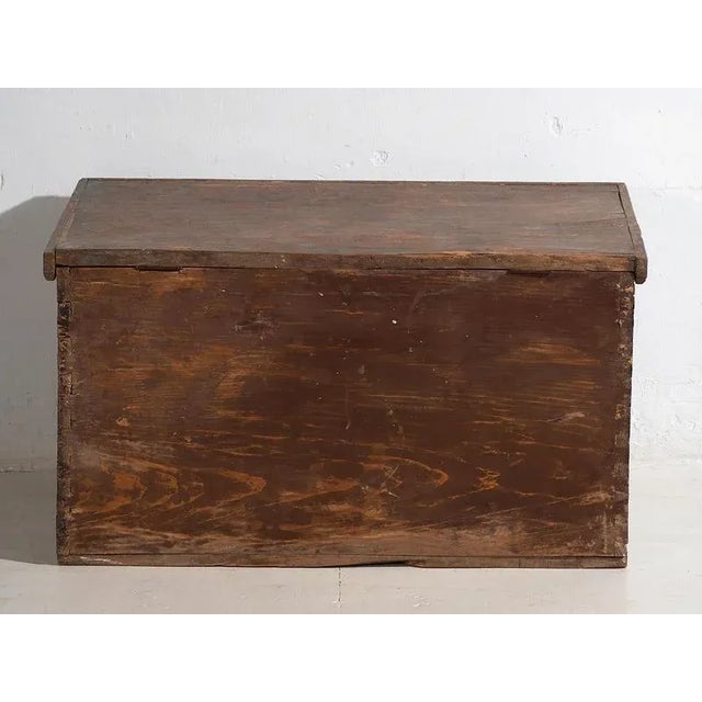 Vintage Mint Green Storage Trunk, 1920 For Sale - Image 9 of 10