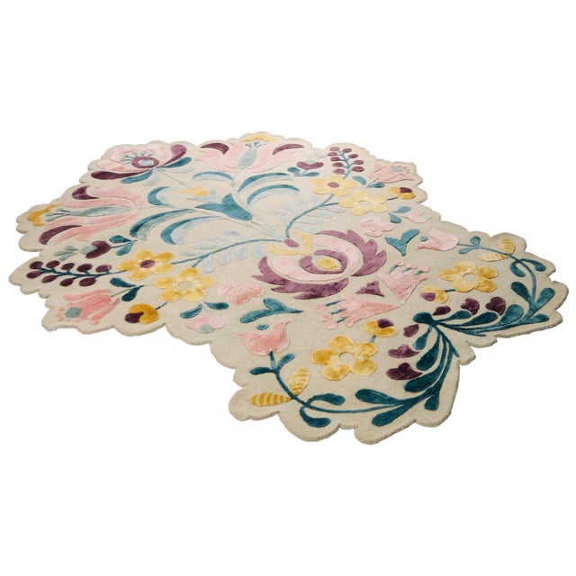 Efflorescent – Hand-Knotted Botanical Rug | 6x8 ft | New Zealand Wool & Viscose A celebration of renewal, color, and...