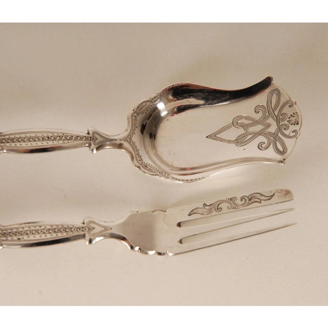 Victorian Flatware Silver Cutlery Agate Tableware Fork Spoon Ginger Cutlery Set- 2 Pieces For Sale - Image 6 of 11