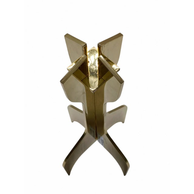 Gavina Sculptural Gold Plated Candleholder by Marcel Breuer for Gavina, 1970s For Sale - Image 4 of 11