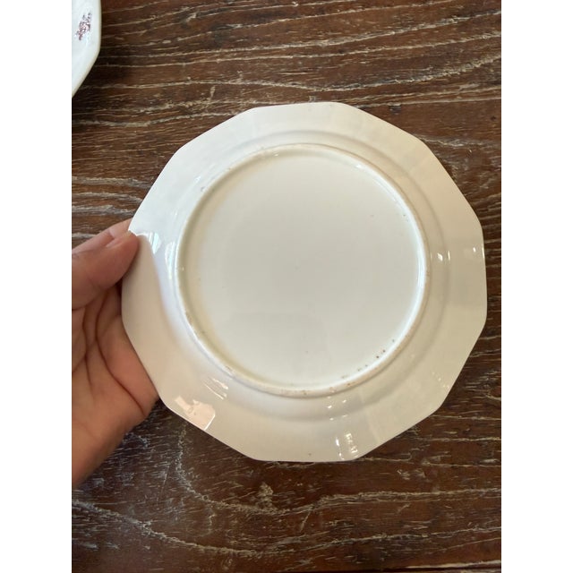 Antique Staffordshire Ironstone Dessert Plates, Chelsea Grape Chelsea Sprig Pattern, 6.75 Inch English Ironstone, Circa 1845–1856 - Set of Seven For Sale - Image 10 of 10