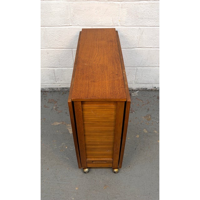 Mid 20th Century Drop Leaf Hide a Way Table W/ Four Folding Chairs For Sale - Image 10 of 18