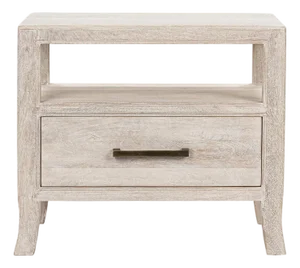 White Wash Single Drawer Modern Farmhouse Nightstand