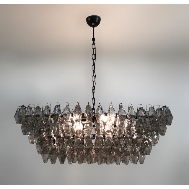 Not Yet Made - Made To Order 21st Oval Smoky Murano Poliedri Chandelier by Fabio LTD For Sale - Image 5 of 7