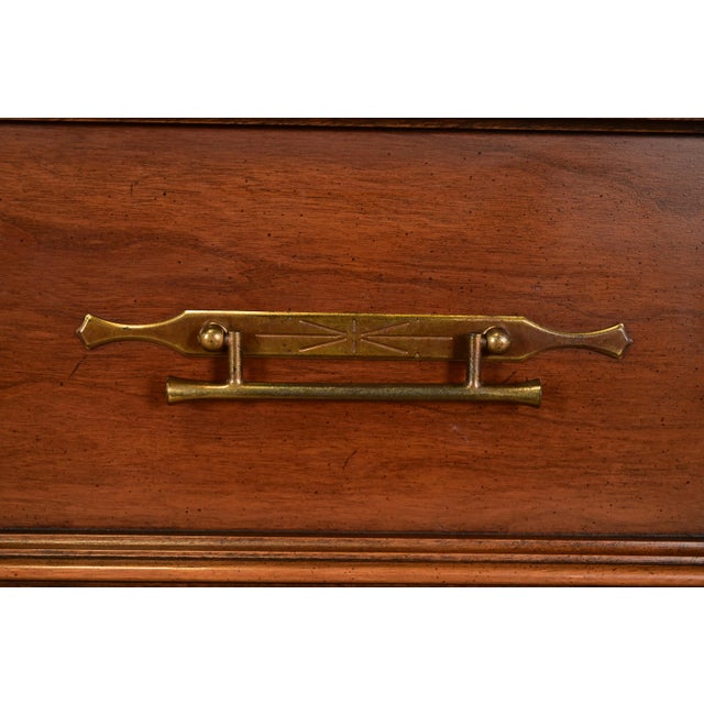 Kent Coffey French Regency Louis XVI Carved Cherry and Burl Wood Highboy Dresser, Circa 1960s For Sale - Image 9 of 16