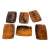 Mid Century Tortoise Acrylic Cocktail/Appetizer Trays- Set of 6 For Sale