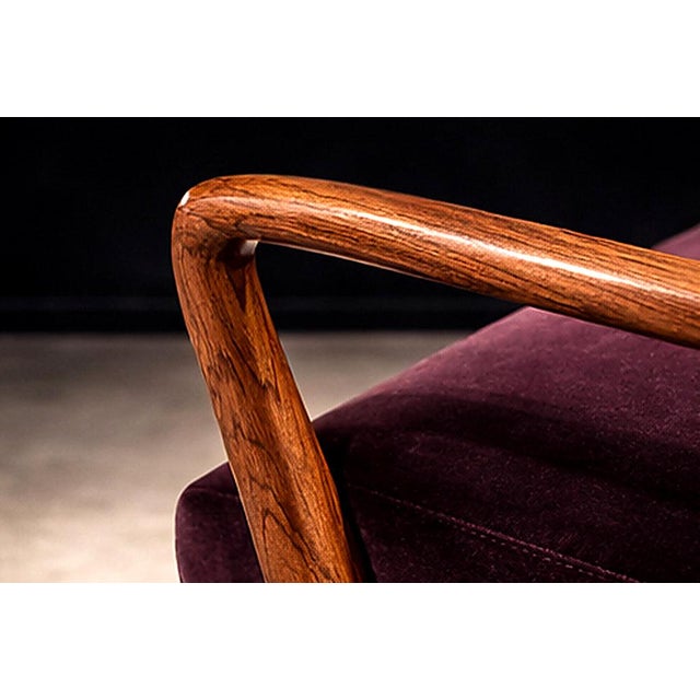 Giuseppe Scapinelli Sculptural Sofa in Solid Caviúna & Deep Aubergine Mohair, Brazil, 1950s - Lot 755 For Sale - Image 13 of 13