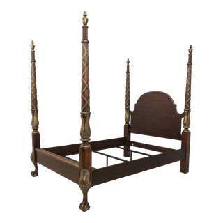 Century Queen Size Clawfoot Mahogany Bed For Sale