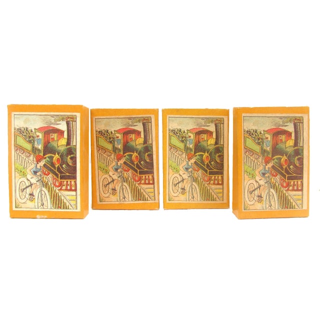 19thC. French Train Motif Boxes, Set of 4 For Sale - Image 9 of 9