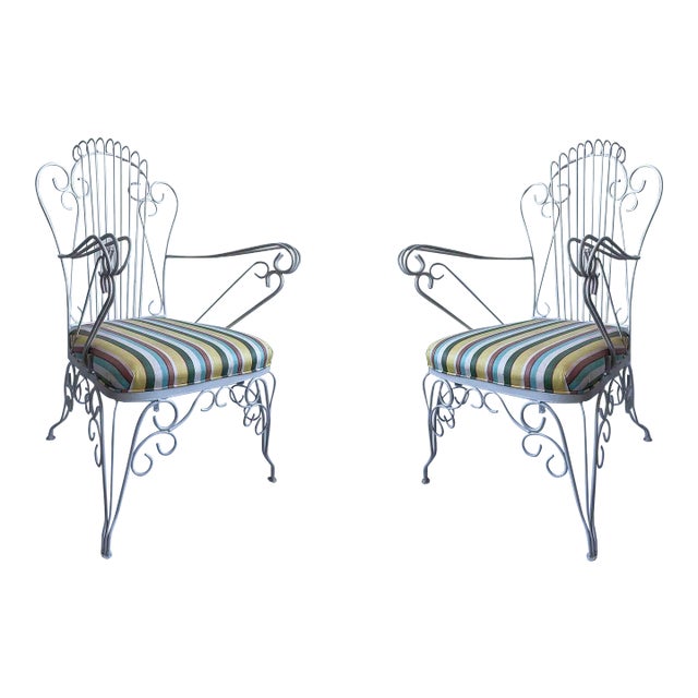 Antique French Garden Chairs - A Pair For Sale