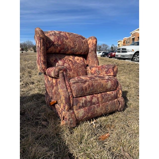 One-of-a-kind traditional styled wingback recliner in a stunning tapestry. Not only is this extremely comfortable, but...