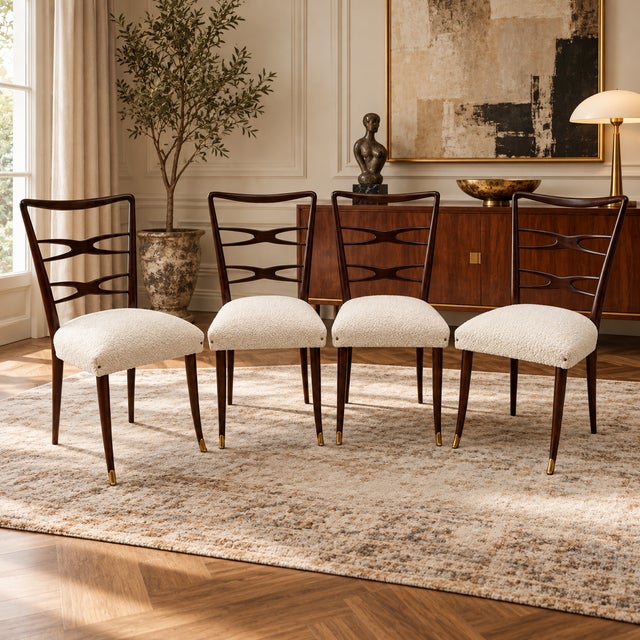 Mid-Century Dinning Chairs attributed to Guglielmo Ulrich, 1940s, Set of 4 For Sale - Image 6 of 10