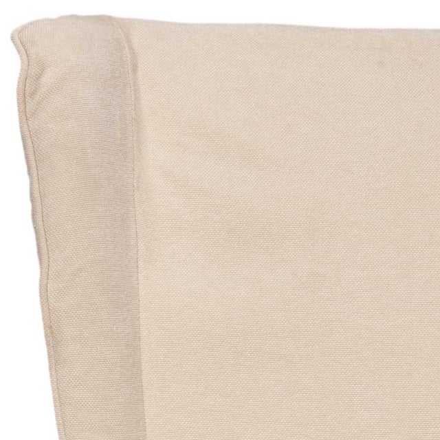 Brown 20''H Linen Dining Chair in Natural Cream & Cherry Mahogany For Sale - Image 8 of 11