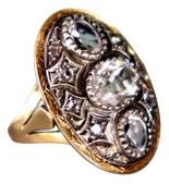 Gold and Silver Ring with Zirconias