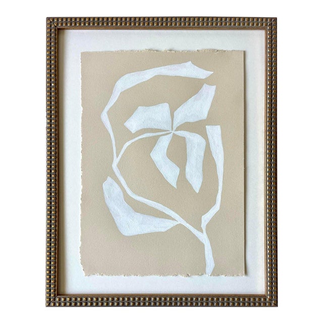 2026 "Botanico No. 2" Abstract Botanical Painting on Paper by Artist r.k. Red For Sale