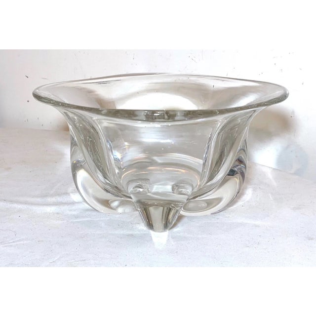 1970s High Quality Vintage Hand Blown Clear Glass Italian Centerpiece Bowl Murano For Sale - Image 5 of 11