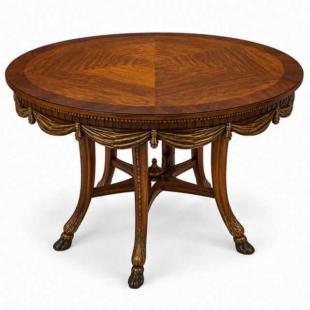 Brown 1930s j.n. Slack New York Mahogany Neo-Classical Style Round Side Table For Sale - Image 8 of 8