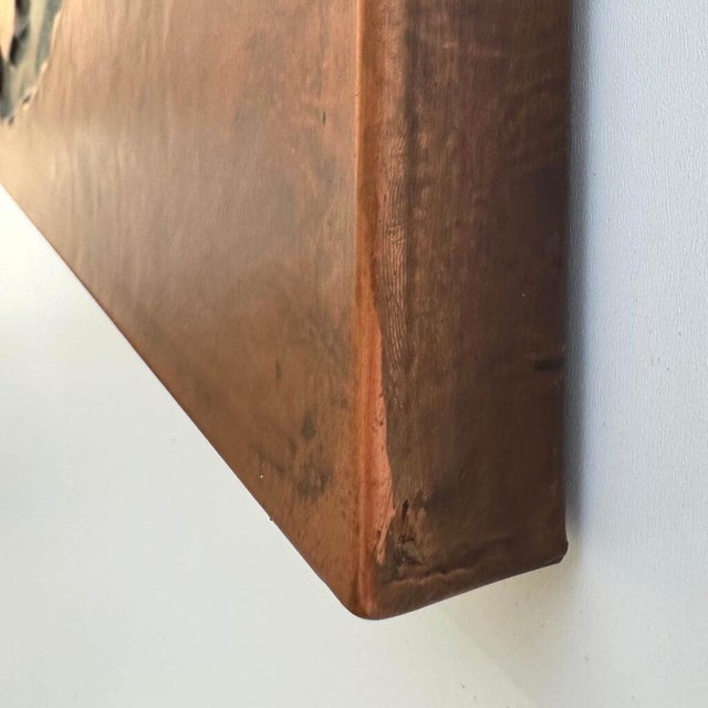 Copper Geologic Abstract Cooper Wall Relief With Green Patina "Strata" by Jeremy Maronpot For Sale - Image 8 of 13