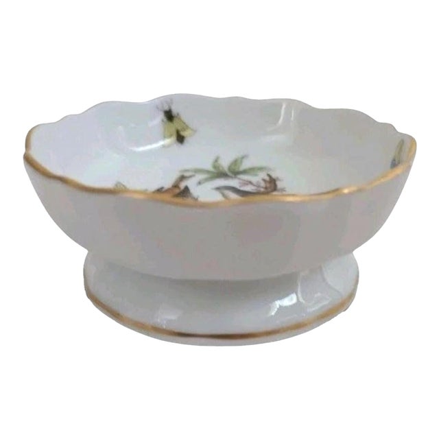 Herend Rothschild Bird Footed Salt Cellar - Mark Commemorating 150 Years Anniv. For Sale