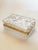 Vintage Crystal Glass Casket Box With Brass Trim For Sale - Image 9 of 10