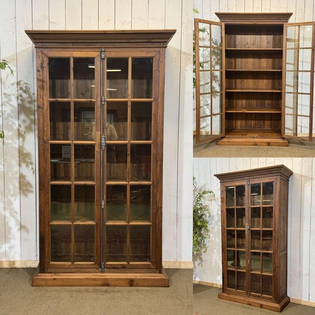 Modern fir bookcase from the 1980s - W=1.22m H=2.15m D=40.5cm