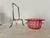 Late 19th Century Antique Cranberry Art Glass Bowl With Silver Plated Basket For Sale - Image 5 of 7
