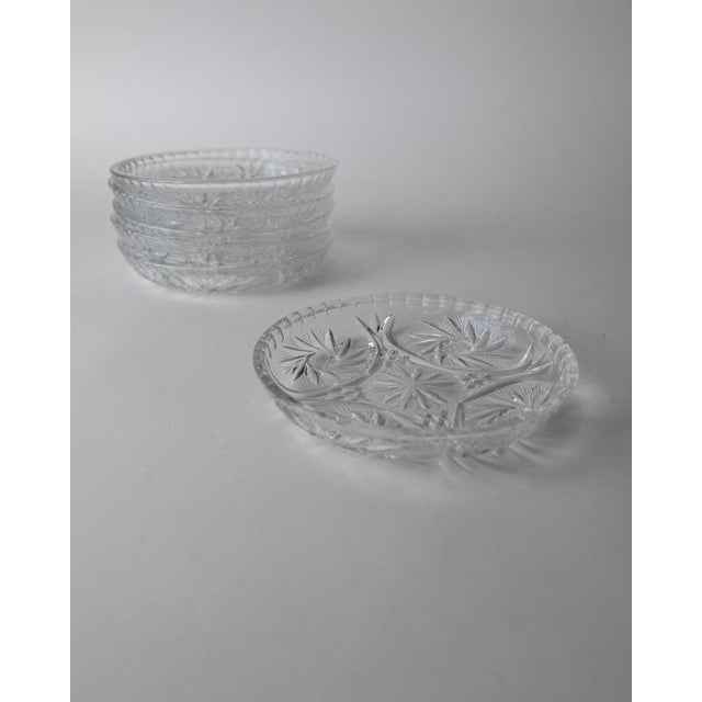 Vintage Crystal Dessert Plates, 1950s, Set of 6 For Sale - Image 11 of 13