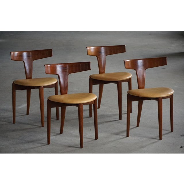 Mid-Century Danish T Chairs from Erik Andersen & Palle Pedersen, 1950s, Set of 4 For Sale - Image 3 of 18