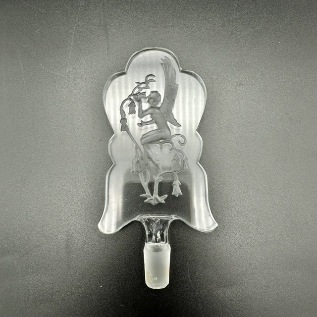 Vintage Aristo Violet Winged Nymph With Flowers Bohemian Glass Perfume Bottle For Sale - Image 11 of 11