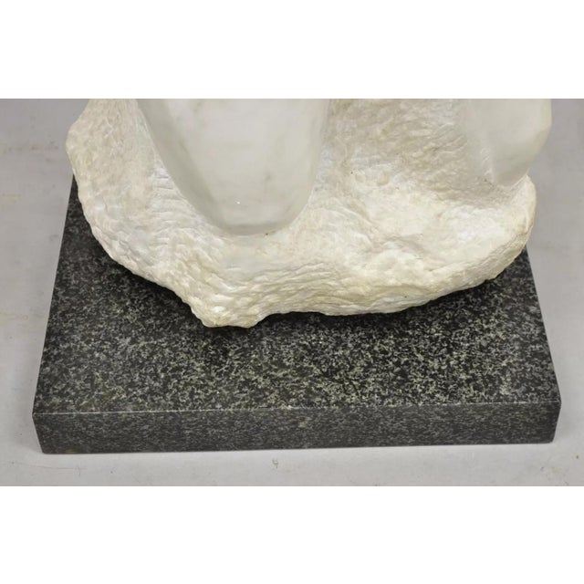 Late 20th Century Lorrie Goulet Large Female Nude Carved Marble Abstract Sculpture on Marble Base For Sale - Image 5 of 12
