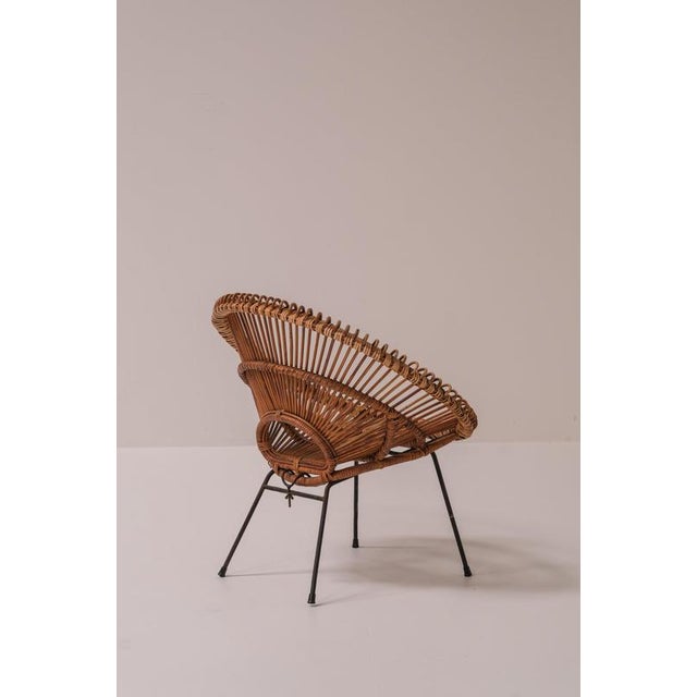 Rattan Chairs by Janine Abraham & Dirk Jan Rol for Rougier, France, 1956, Set of 2 For Sale - Image 3 of 15