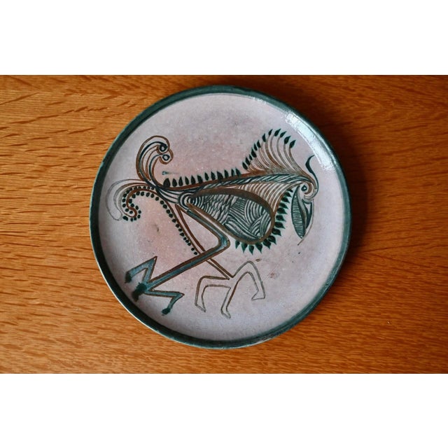 French Decorative Bird Plate in Glazed Stoneware by Jacques de Chateneuil, 1970s For Sale - Image 6 of 6