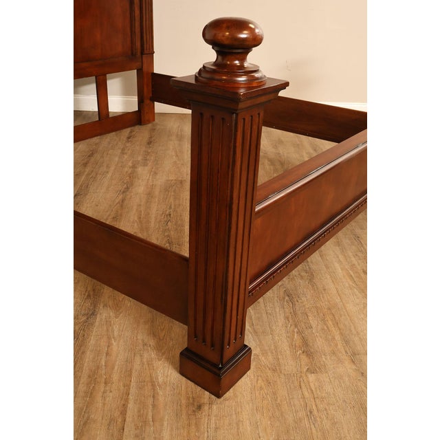 Baroque Style King Size Mahogany High Back Carved Bed Frame For Sale In Philadelphia - Image 6 of 18