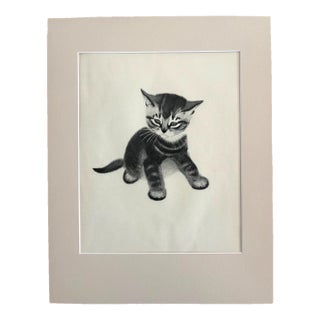 Vintage 1943 Clare Turlay Newberry Kitten Print in 14x18 Mat, April's Kittens For Sale