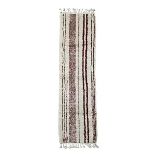 Contemporary Berber Runner Rug - 9.9 X 2.8 Ft For Sale