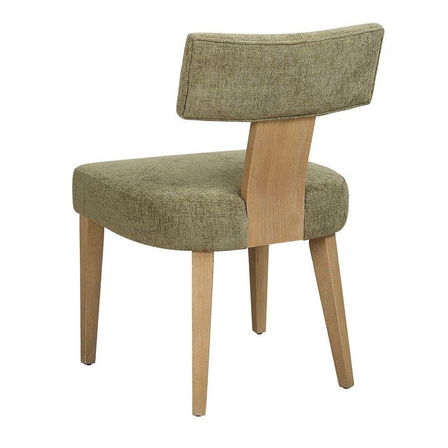 Mid-Century Modern Pair Dining Chairs in Moss For Sale - Image 3 of 7