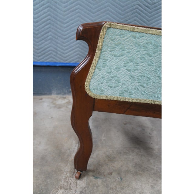 Antique Victorian Walnut Balloon Back Library Parlor Armchair For Sale - Image 4 of 15