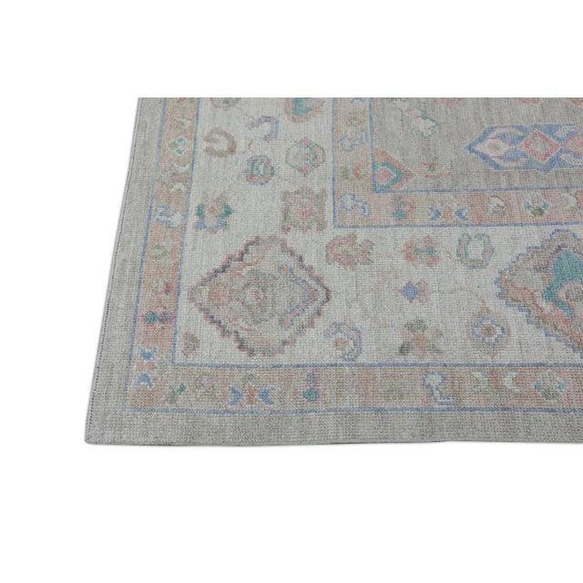 Early 21st Century Multicolor Handwoven Turkish Oushak Rug 9'2" X 12'3" For Sale - Image 5 of 9