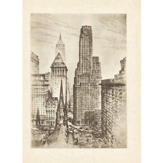 "The March of Centuries" (Wall Street) 1939 New York Etching by Anton Schutz For Sale