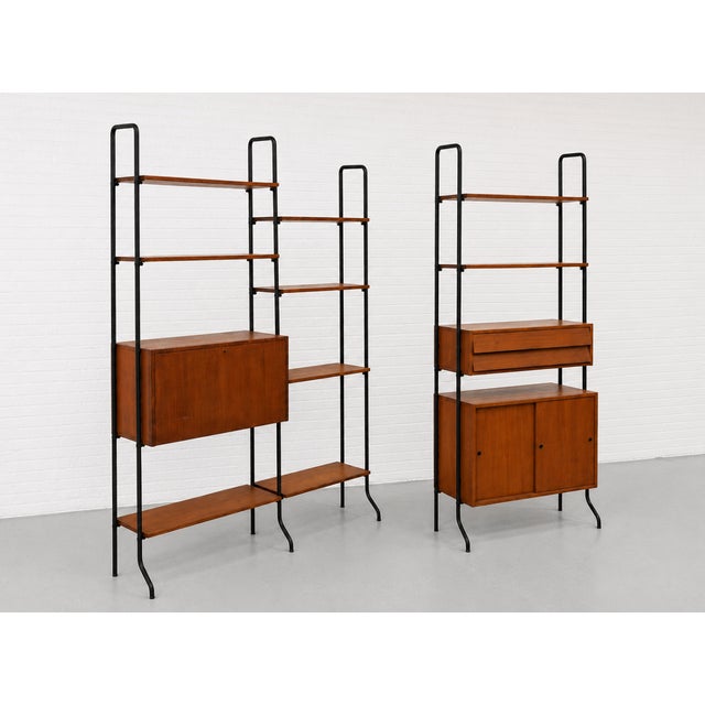 Mid Century Modern Italian Teak Freestanding Wall Unit Bookcase – Vintage Wall Shelving, C. 1950’s For Sale - Image 17 of 17