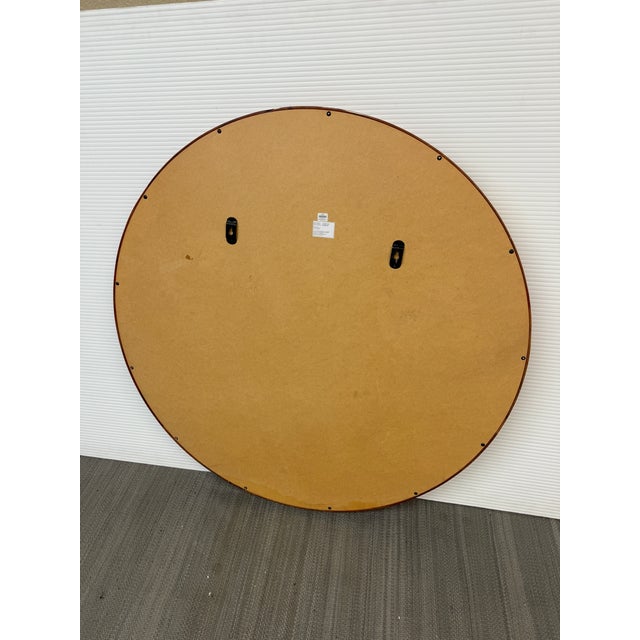 Cb2 Acacia Wood Round Wall Mirror For Sale - Image 12 of 12