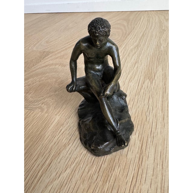 Classical Grand Tour Style Cast Bronze Seated Hermes (Mercury at Rest) Sculpture For Sale - Image 4 of 10