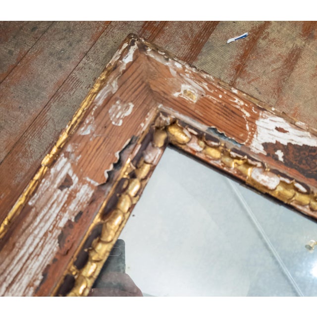 Brown 20th Century Baroque Revival Style Heavily Distressed Mirror For Sale - Image 8 of 12