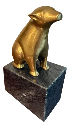 Mid 20th Century Brass Bear Bookend