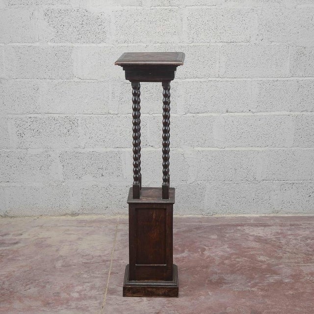 Dark Wood Turned Entrance Plant Stand For Sale - Image 9 of 16