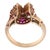 Early 20th Century Victorian Ruby Diamond 14k Rose Gold Horseshoe Ring, Size 4.75 For Sale In Los Angeles - Image 6 of 6