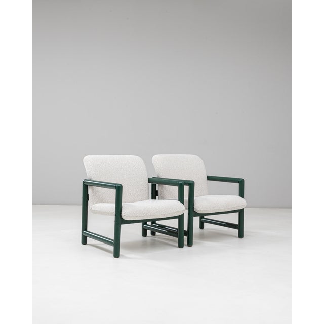 Wood 20th Century Czech Lounge Chairs With Green Tubular Frames - A Pair For Sale - Image 7 of 18