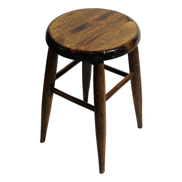 Vintage Elegant Low Stool Jeannette Perriand Style For Sale