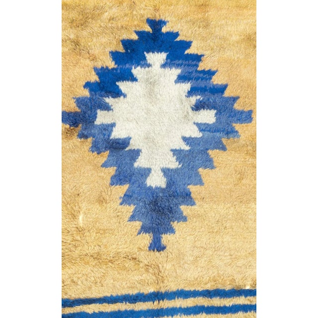 Turkish Fine Antique Turkish Oushak Angora Wool Rug 4'8'' X 7'2'' For Sale - Image 3 of 7