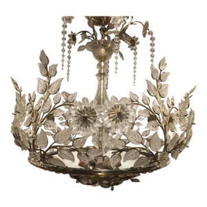 Exceptional 1940's XL Hollywood Regency Cut Crystal Garden Chandelier - Hand Crafted Attrib. Maison Bagues